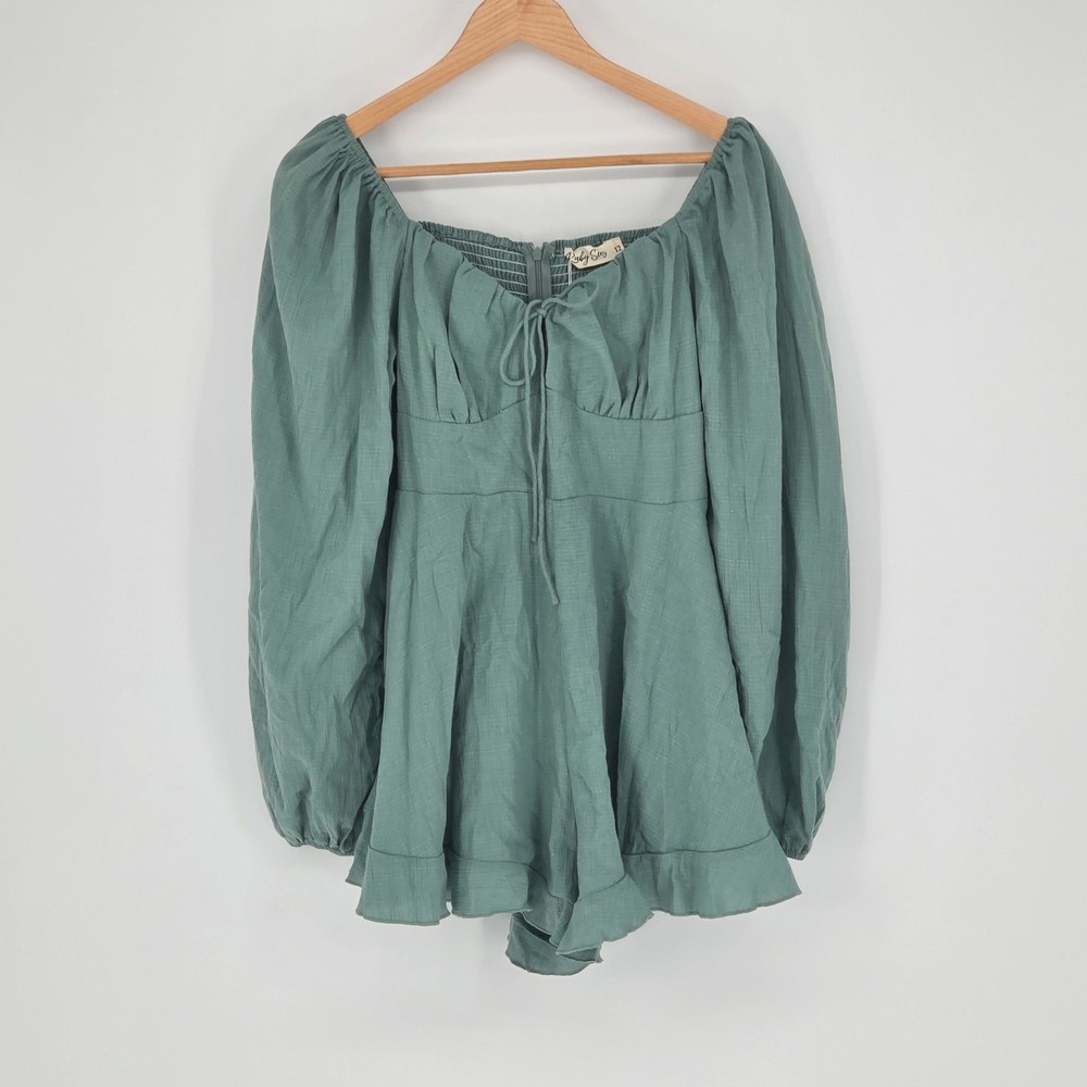 Ruby Sees Everton‎ Playsuit Long Sleeve Romper Sz 12 (8) Boho Rave Cottage NWT